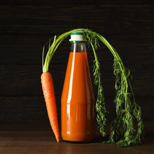 Concept of healthy nutrition and diet with Carrot juice