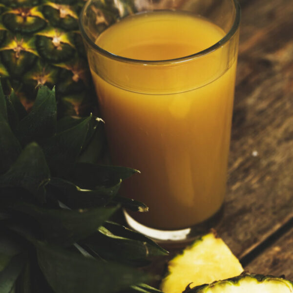 Pineapple on a wooden table