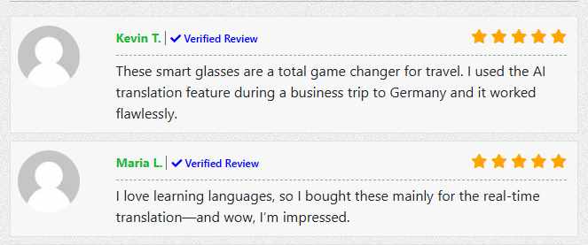Vital Smart Glasses customer reviews